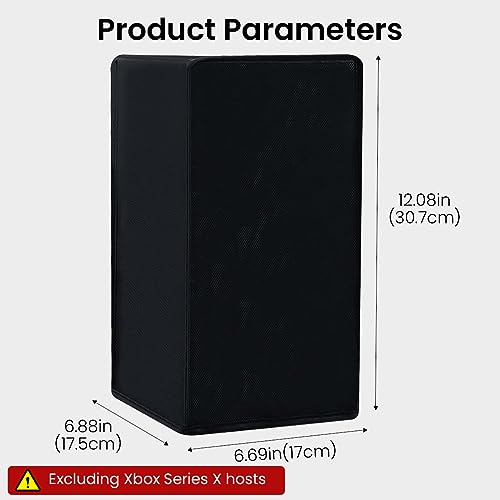 HASTHIP® Dust Cover For Xbox Series X Console, Black Durable Waterproof 1680D Oxford Cloth Dust Proof Cover With USB Port Access, Anti-Scratch & Washable Protective Sleeve For Gamers