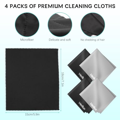 HASTHIP® 4 Pcs Microfiber Cleaning Cloths, Laptop Cleaning Cloth, Glass Cleaning Cloth, Lens Cleaning Cloth, 5.9 X 7 Inches Microfiber Lens Cleaning Kit For Laptop, Spectacles, Glasses, Mobile