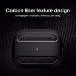 HASTHIP® Protective Case for AirPods 3 2021, Shockproof Full-Body TPU & PC Cover with Carabiner, Soft Silicone Skin Compatible with Apple AirPods 3rd Generation Charging Case, Keychain, Black