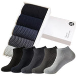 HASTHIP® 5Pairs Men's Ankle Socks, Bamboo Sock Breathable Sock Quarter Thin Ankle High Sock Comfort Cool soft Sock Arch Support for Men
