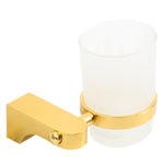 HASTHIP Toothbrush Cup Holder Set for Bathroom with 2.6 in Cup featuring Screw Mount | Golden Aluminum Wall Accessory