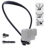 HASTHIP® Soporte de Cuello y Arnés de Pecho para Cámara Acción,Compatible con GoPro Hero 12 11 10,dji Osmo Action Insta360 con Base Montaje y Adaptador 1/4 Pulgada