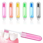 HASTHIP® 6Pcs Travel Toothbrush,Folding Mini Soft Toothbrush for Adults,Portable with Case Individually Wrapped Compact Size for Travel Camping Hygienic Caps Medium Bristles Assorte