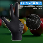 HASTHIP® 1Pc Snooker Glove, Billiard Gloves Left Hand Full Finger 3-Finger, Anti-Slip Patch Design, Breathable Fabric, Unisex, Smooth Striking Performance, Black