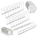 HASTHIP® 3Pcs Stainless Steel Dish Drying Rack Set for Kitchen, Plate Organizer Stand & Utensil Holder, Multi-Purpose Plate Rack for Cabinet, Thali Stand, Dish Drainer Countertop Storage
