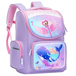 HASTHIP® Mermaid School Backpack for Girls,Large Capacity Kids Backpack for Ages 6-12,Lightweight Bookbag School Travel Camping Cartoon Design Comfortable & Durable