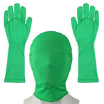 HASTHIP® Green Screen Photography Props Green Headcover and Long Sleeve Gloves Chroma Key Special Effects Background Chroma Keying Green Gloves and Head Cover for Digital Image and Video Editing