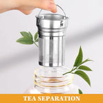 HASTHIP® HOOJO 2.5L Large Glass Water Bottle with Tea Infuser, Insulation Bag, Leakproof Flip Lid & Nozzle, Wide Mouth, Heat Resistant, Reusable Sports Water Jug for Gym Travel Cold Brew Tea