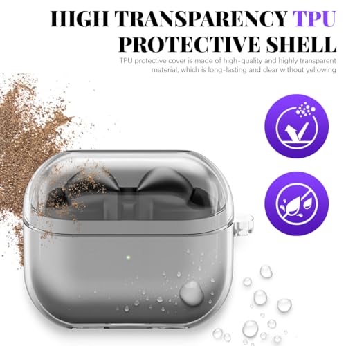 HASTHIP® Compatible with Samsung Galaxy Buds 3 Case & Galaxy Buds 3 Pro Case, Protective TPU Clear Case with Lanyard, Fashion Earbuds Case Cover, Headphone Accessories