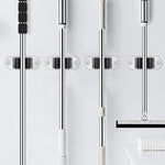 HASTHIP® 4Pcs Broom Holder Wall Mounted, Mop Holder for Wall, Wiper Holder for Bathroom, Stainless Steel Nail-free Wall Broom Holder Rack for Mop, Broom Long Handle Cleaning Tool