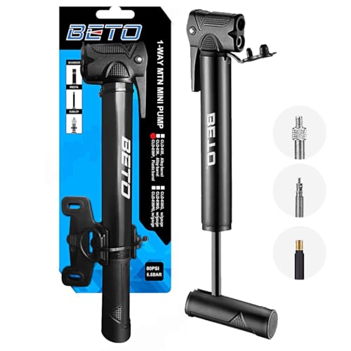 HASTHIP® Bicycle Pump, Portable Mini Bike Pump, with Mounting Bracket and 3 Air Valve Nozzle Manual Bike Pump, Lightweight Bike Tyre Pump for Road, Mountain & BMX Bike and Ball