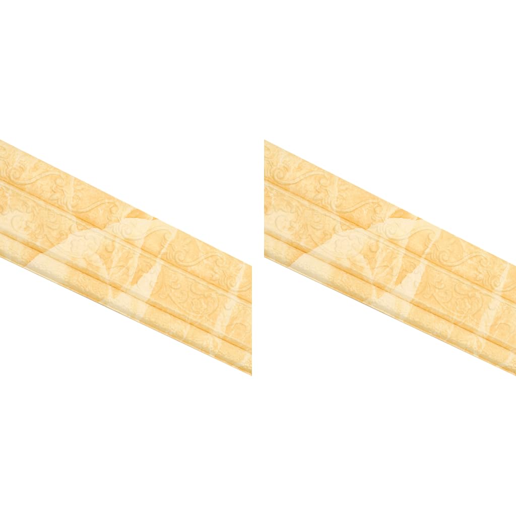 HASTHIP Peel and Stick 3D Foam Molding Trim for Walls with Floral Embossing 2.3 m x 7.8 cm Yellow 2 pcs