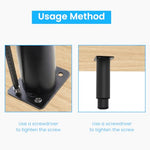 HASTHIP® 4Pcs Adjustable Furniture Legs with Caster Wheels, 80-120mm Telescopic Furniture Legs with Metal Alloy Caster Wheel, Heavy Duty Furniture Legs for Bed/Sofa/Cabinet/Couch/Dresser/Table