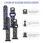 HASTHIP® 2 PCS Watch Band Compatible with Apple Watch Ultra 2/Ultra Band 42/44/45/49/46mm, Soft Silicone Replacement Bands for iWatch Series9 8 7 6 5 4 3 2 1 SE (Watch Not Included)