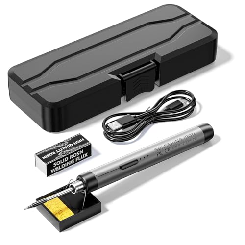 HASTHIP® USB Rechargeable Cordless Soldering Iron Kit With 15s Quick Heat Up, Adjustable Temperature, Precision Fine Tip, Accessories & Storage Case For DIY, Electronics, Home Repair