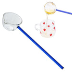 HASTHIP® Glass Oil Spoon Kitchen Glass Spoon Heat ResistantHigh Borosilicate Glass Spoon Soup Spoon Multipurpose 9.6 Inches Long Handle Kitchen Spoon