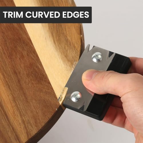 HASTHIP® Woodworking Edge Trimmer, Hand Planer Edge Bander for Burrs, Edge Corner Planer, Wood Chamfering Fillet Scraper, Stainless Steel Blade Veneer Edge Trimmer Deburring Tool Edge Banding Cutter