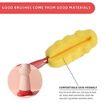 HASTHIP® 4Pcs Bottle Cleaning Brush with 2 Silicone Baby Bottle Cleaning Brushes 1 Straw Cleaning Brush 1 Sponge Water Bottle Cleaner Feeding Bottles Cleaning Brush Bottle Cup Plates Mug Glassware