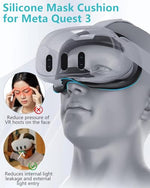 HASTHIP® Silicone Face Pad Cover for Meta Quest 3S, Anti-Light Leak VR Facial Interface Cushion, Soft Washable Face Mask for Oculus/Meta Quest 3 Accessories