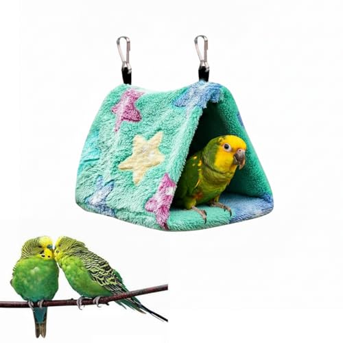 HASTHIP® Warm Plush Bird Nest, Hanging Hammock Bed for Parakeet, Budgie, Cockatiel, Lovebird, Winter Snle Hut, Soft Cozy House Cage Accessory for Small Parrots and Birds