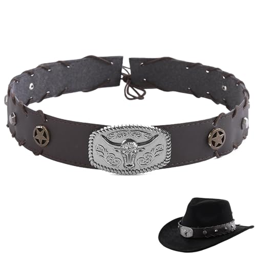 HASTHIP® Cowboy Hat Bands Western Hat Belts Rural Cowgirl Hatbands Cowboy Supply