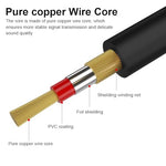 HASTHIP® 6.35mm to 6.35mm Stereo Audio Cable 1/4 Inch Male to Male TRS Cord 6.6FT Gold-Plated Connector Nylon Braided for Electric Guitar Bass Keyboard Mixer Amp