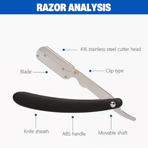 HASTHIP® Professional Straight Razor for Men, Barber Shaving Kit, Stainless Steel Blade, Salon Quality Manual Shaver, Grooming Tool for Wet & Dry Use, Precision Cut Throat Razor, Classic Vintage