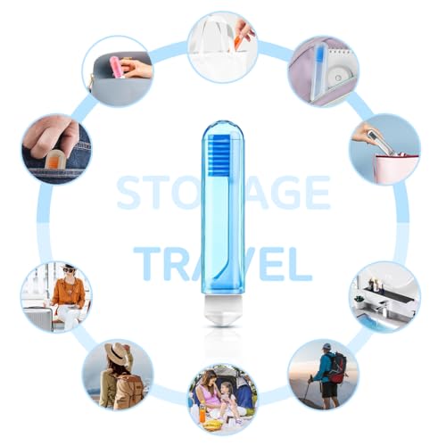 HASTHIP® 6Pcs Travel Toothbrush,Folding Mini Soft Toothbrush for Adults,Portable with Case Individually Wrapped Compact Size for Travel Camping Hygienic Caps Medium Bristles Assorte