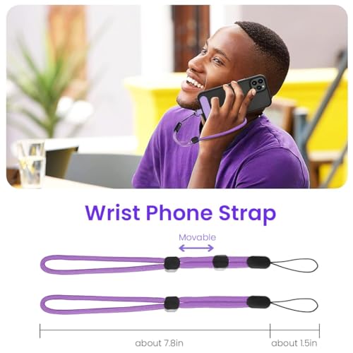 HASTHIP® Phone Neck Strap and Wrist Strap Adjustable Nylon Phone Sling Strap with Attachment Insert Quick Release Phone Strap Phone Shoulder Strap Universal Phone Strap Lanyard, Purple