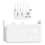 HASTHIP® WiFi Stand Wall Mounted - No-Drill Universal Wall Mounted Shelves Self-Adhesive WiFi Storage Box for Modem, Set-Top Box, Smart Devices-Space-Saving Cable Organizer Stand for Home & Office