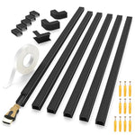 HASTHIP® 94in Cord Cover Kit Self-Adhesive Cable Concealer, Wire Hider Raceway for Wall Mounted TV, Cord Organizer with Connectors, PVC Cable Management System 6x15.7in