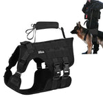 HASTHIP® Tactical Dog Harness for Medium Large Sized Dog Vest Harness with Pocket Outdoor Dog Harness with D Ring & Lifting Handle Breathable Oxford Cloth Quick Release Dog Harness, 30-45kg