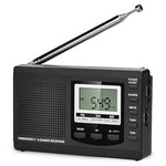 HASTHIP® BrandName Portable Multi-Band Radio FM/AM/SW LCD Display, Battery Operated Transistor Radio with Earphone Jack, Auto Search, Lanyard, Travel Camping Outdoor Personal Music Player