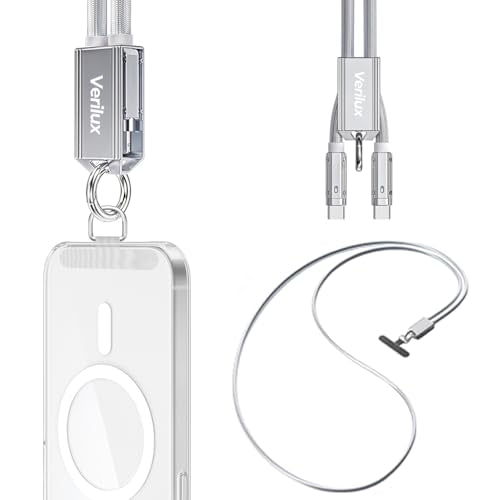 HASTHIP® Phone Lanyard for Mobile with USB C to C Cable 2 in 1 Creative PD 65W Fast Charging Cable Phone Strap Universal Nylon Safety Mobile Chain Sling Not Includes Case and Adapter