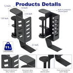 HASTHIP® 2 in 1 Tablet and Laptop Holder for Desk Edge, Aluminum Alloy Adjustable Stand Organizer with Headphone Hook, Secure Screw Mounting, Space Saving Desktop Headset Support for All Headphones