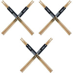 HASTHIP® 5A Drum Sticks Maple Drumsticks, 2 Pair 16inch Drum Sticks Set, Wood Drumsticks Drum Accessories for Adults & Youth, Oval Wood Tip, Perfect for Pros and Beginners 3 PCS