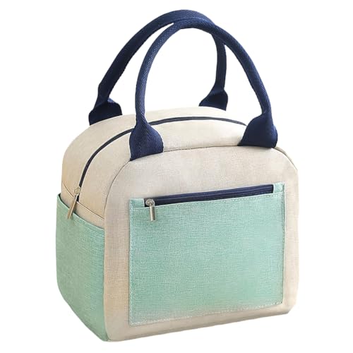 HASTHIP® Lunch Bag Insulated Lunch Box,Reusable Waterproof Cooler Tote Bag with Two-Tone Front Pocket,Leakproof Thermal Bag for Men Women Kids Adjustable Shoulder Strap Office School Picnic Travel