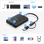 HASTHIP® HDMI Splitter 1 in 2 Out 1920x1080P 60Hz Dual HDMI Adapter,Type C to Converter,USB 3.0/USB C Powered Support Laptop Monitor Blu-Ray Player M1 M2 Switch Xbox PS4