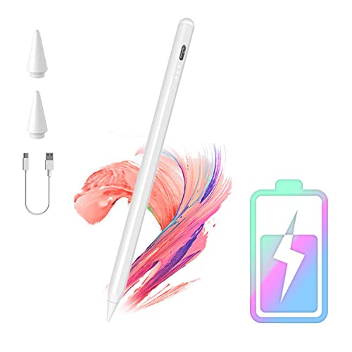 HASTHIP® Stylus Pen Compatible with iPad 2018-2024, Magnetic Attachment, Palm Rejection, Tilt & Pressure Sensitivity, High Precision Drawing Pencil with USB-C Fast Charging & Bluetooth