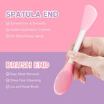 HASTHIP® YourBrand 2Pcs Silicone Face Mask Brush Set, Dual End Facial Applicator and Cleaning Scrubber, Soft Face Pack Brush for Mask, Cream, Mud, Gel Application and Removal, Makeup Tool for Skincare