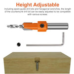 HASTHIP® 10Pcs Wood Countersink Drill Bit Set, with 5Pcs Extra Pilot Drill Bit,5/16" Round Shank, Hex Key Wrench, Counter Sinker for Woodworking, 5 Sizes 2.8X10, 3.0X10, 3.2X10, 3.5X10, 4.0X10