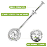 HASTHIP® Ball Strainer Tea Infuser with Push Handle,304 Stainless Steel Mesh Tea Ball,Perforated Spherical Loose Leaf Steeper Fine Mesh Strainer for Herbal Spice Coffee 2-Inch Diameter