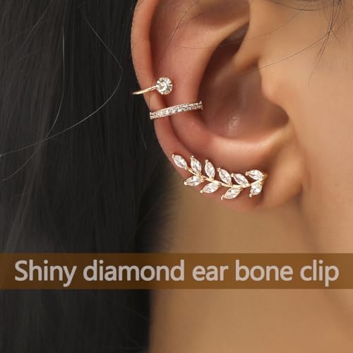 HASTHIP® Ear Cuffs sin Perforación, Pendientes Clip-On Modernos y Cómodos para Mujer y Niña, Joyería Versátil de Alta Calidad, Idea de Regalo Elegante
