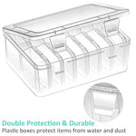 HASTHIP® 15 Pcs Transparent Jewelry Organizer Box Set Plastic Storage Cases for Earrings Ear Studs Rings Necklace Multi Purpose Small Storage Case for DIY Crafting Beading Diamond Painting X3