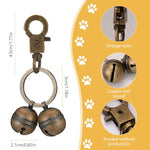 HASTHIP® Adjustable Dog Collar Charm with Safety Bell, Stylish Pet Birthday Gift Vintage Metal Brass Pet Accessory with Quick-Release Buckle & Anti-Lost Keychain for Dogs