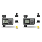 HASTHIP Automatic Water Timer for Garden Faucet with LCD Display and Manual Mode | 2 PCS UV‑Resistant ABS Smart Irrigation System