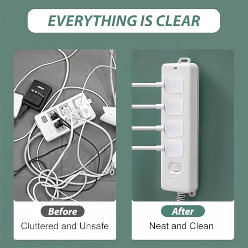 HASTHIP® 2-Pack Self Adhesive Remote Holder, Power Strip Wall Mount Organizer, No-Drill Plug Fixer for Desk, Wall, WiFi Router, Remote, Tissue Box
