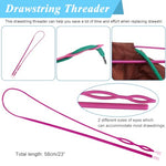 HASTHIP® 24PCS Drawstring Threader Tool Set Stainless Steel Sewing Loop Turner Hooks with Latch for Turning Fabric Tubes Straps Belts Strips Easy Rope for Jackets Coats Pants