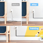 HASTHIP® 94in Cord Cover Kit Self-Adhesive Cable Concealer, Wire Hider Raceway for Wall Mounted TV, Cord Organizer with Connectors, PVC Cable Management System 6x15.7in