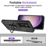 HASTHIP® Phone Case for Samsung Galaxy S24 Plus with Magnetic Kickstand Phone Grip, Hard PC Phone Case with Sliding Camera Cover Anti-scratch Phone Case for Samsung Galaxy S24 Plus